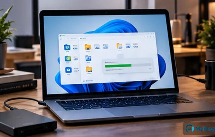 Qué copiar antes de reinstalar Windows: una lista práctica para no perder nada — imagen editorial destacada de Myblogsoft.