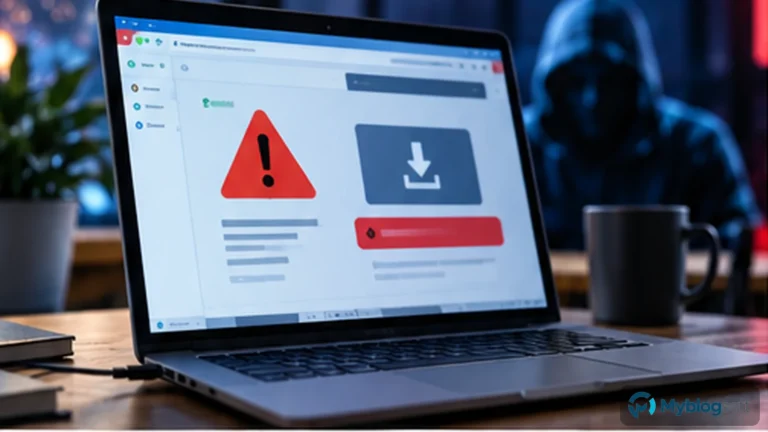 Cómo detectar páginas de descarga falsas antes de instalar malware — imagen editorial destacada de Myblogsoft.