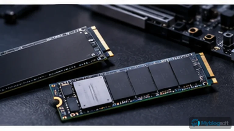 PCIe 4.0 vs PCIe 5.0 en SSD: cuándo se nota la diferencia de verdad — imagen editorial destacada de Myblogsoft.