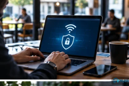 Wi-Fi público en 2026: qué riesgos siguen existiendo aunque la web use HTTPS — imagen editorial destacada de Myblogsoft.