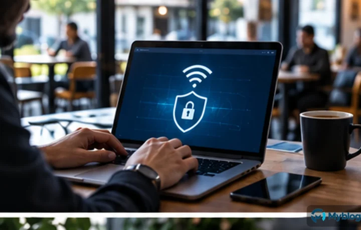 Wi-Fi público en 2026: qué riesgos siguen existiendo aunque la web use HTTPS — imagen editorial destacada de Myblogsoft.